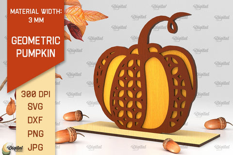 Geometric Pumpkin Laser Cut. Autumn Pumpkin SVG Design SVG Evgenyia Guschina 