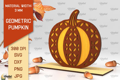 Geometric Pumpkin Laser Cut. Autumn Pumpkin SVG Design SVG Evgenyia Guschina 