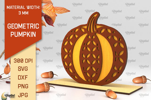 Geometric Pumpkin Laser Cut. Autumn Pumpkin SVG Design SVG Evgenyia Guschina 