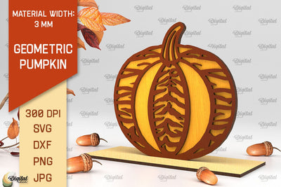 Geometric Pumpkin Laser Cut. Autumn Pumpkin SVG Design SVG Evgenyia Guschina 
