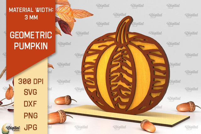 Geometric Pumpkin Laser Cut. Autumn Pumpkin SVG Design SVG Evgenyia Guschina 