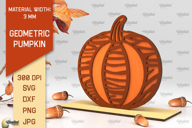 Geometric Pumpkin Laser Cut. Autumn Pumpkin SVG Design SVG Evgenyia Guschina 