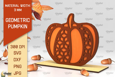 Geometric Pumpkin Laser Cut. Autumn Pumpkin SVG Design SVG Evgenyia Guschina 