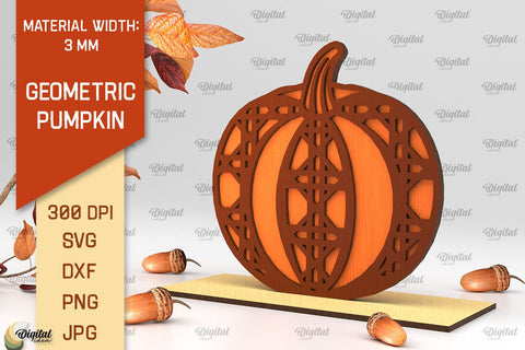 Geometric Pumpkins Laser Cut Bundle. Autumn Pumpkins SVG SVG Evgenyia Guschina 
