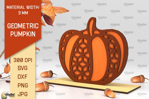 Geometric Pumpkins Laser Cut Bundle. Autumn Pumpkins SVG SVG Evgenyia Guschina 