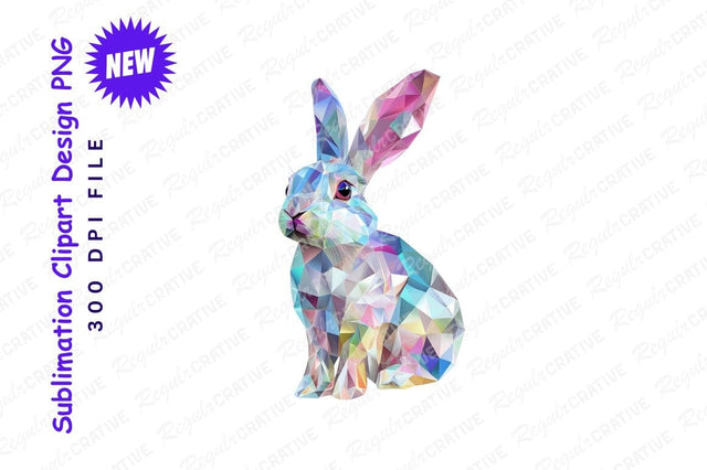 Geometric Rabbit Animal Low Poly Clipart Png Sublimation Regulrcrative 