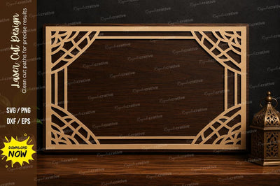 Geometric Rectangle Border SVG Laser Cut Frame File SVG Regulrcrative 
