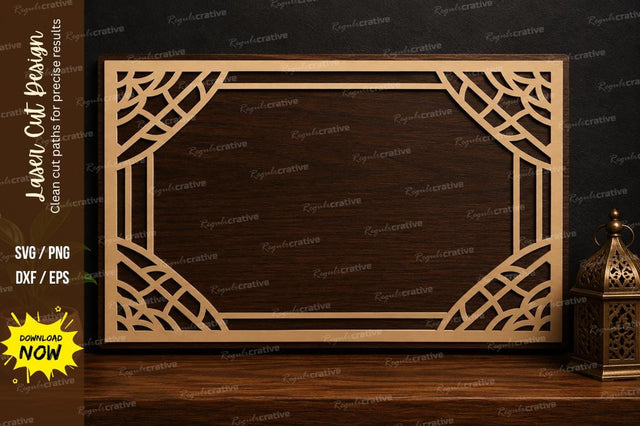 Geometric Rectangle Border SVG Laser Cut Frame File SVG Regulrcrative 