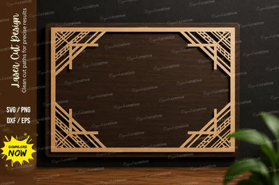 Geometric Rectangle Frame Laser Cut SVG Design SVG Regulrcrative 