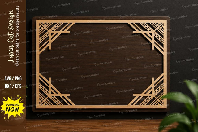 Geometric Rectangle Frame Laser Cut SVG Design SVG Regulrcrative 