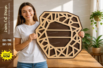 Geometric Round Frame laser Cut svg Cutting file SVG Regulrcrative 