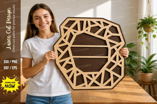 Geometric Round Frame laser Cut svg Cutting file SVG Regulrcrative 