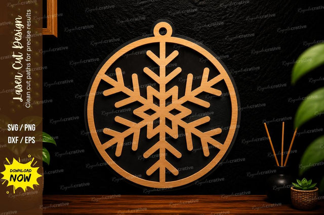 Geometric Snowflake Laser Cut Svg Design SVG Regulrcrative 