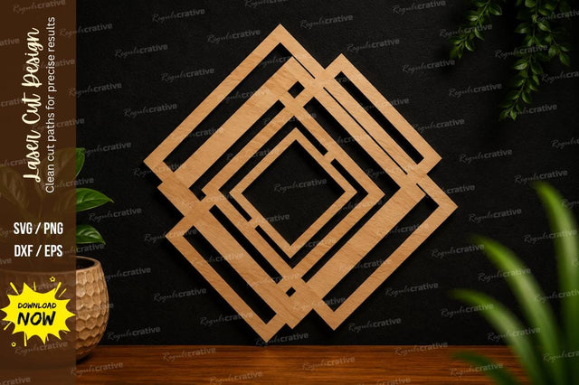 Geometric Square Frame SVG Laser Cut Svg Design SVG Regulrcrative 