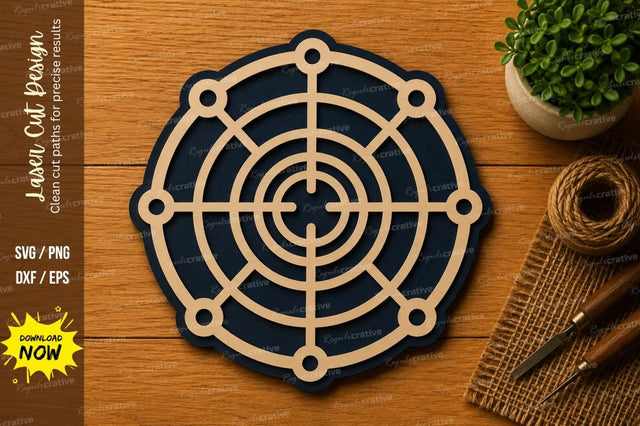 Geometric Target Mandala Laser Cut SVG File SVG Regulrcrative 