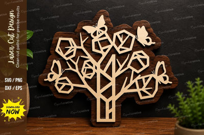 Geometric Tree Design laser cut svg File SVG Regulrcrative 