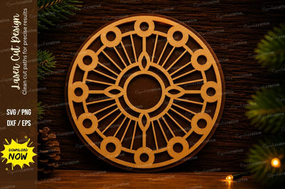 Geometric Wheel Pattern Laser Cut Svg Design SVG Regulrcrative 