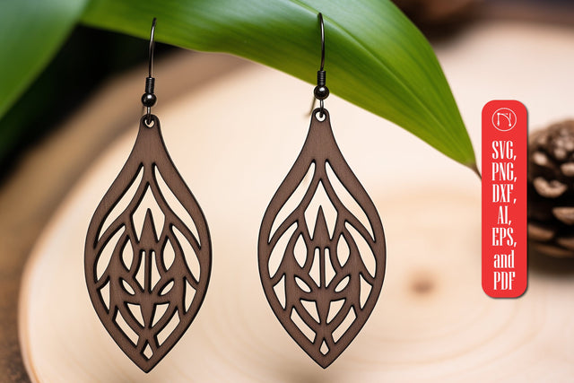 Geometric Wooden Earring Template SVG SVG MD JOYNAL ABDIN 