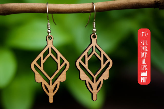 Geometric Wooden Earring Template SVG SVG MD JOYNAL ABDIN 
