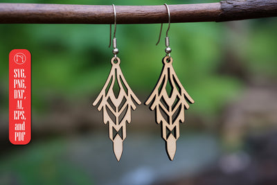 Geometric Wooden Earring Template SVG SVG MD JOYNAL ABDIN 