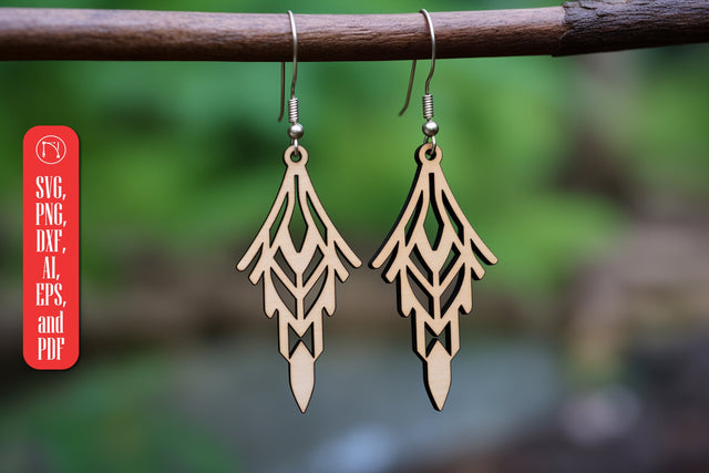 Geometric Wooden Earring Template SVG SVG MD JOYNAL ABDIN 