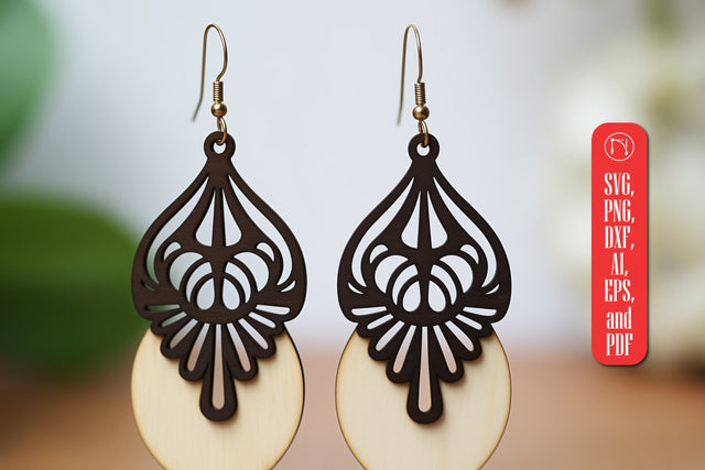 Geometric Wooden Earring Template SVG SVG MD JOYNAL ABDIN 