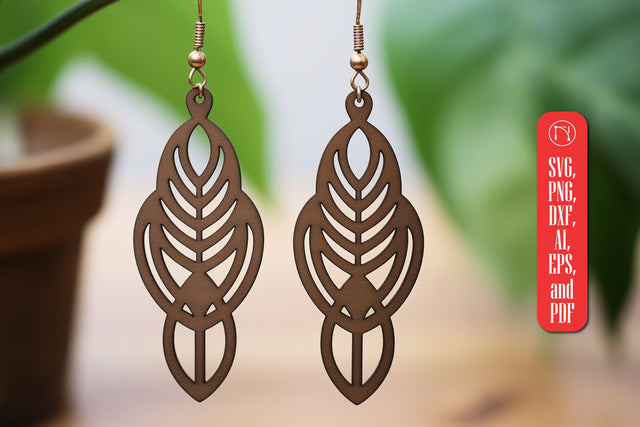 Geometric Wooden Earring Template SVG SVG MD JOYNAL ABDIN 