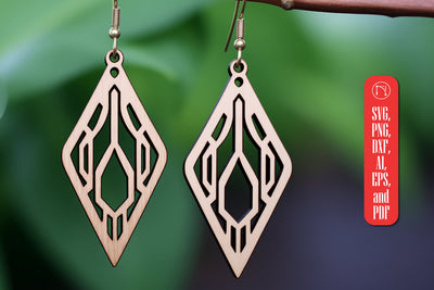 Geometric Wooden Earring Template SVG SVG MD JOYNAL ABDIN 
