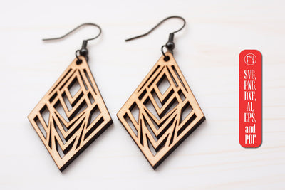 Geometric Wooden Earring Template SVG SVG MD JOYNAL ABDIN 
