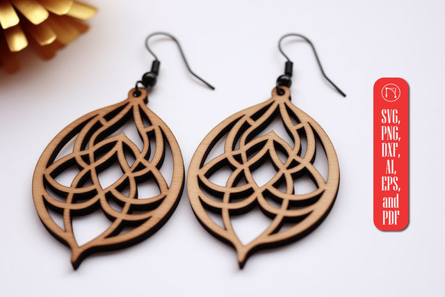 Geometric Wooden Earring Template SVG SVG MD JOYNAL ABDIN 