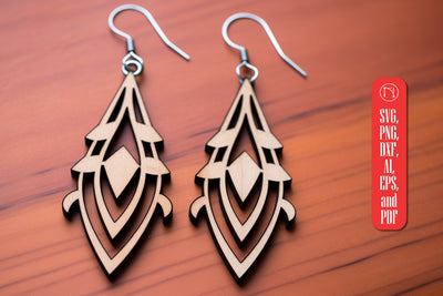 Geometric Wooden Earring Template SVG SVG MD JOYNAL ABDIN 
