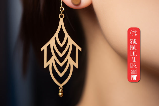 Geometric Wooden Earring Template SVG SVG MD JOYNAL ABDIN 
