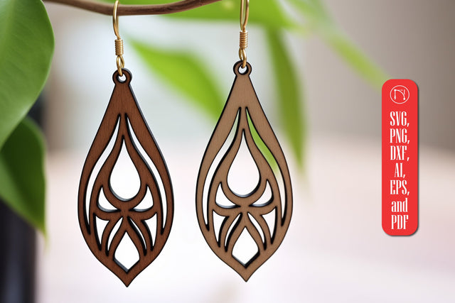 Geometric Wooden Earring Template SVG SVG MD JOYNAL ABDIN 