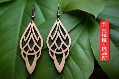 Geometric Wooden Earring Template SVG SVG MD JOYNAL ABDIN 