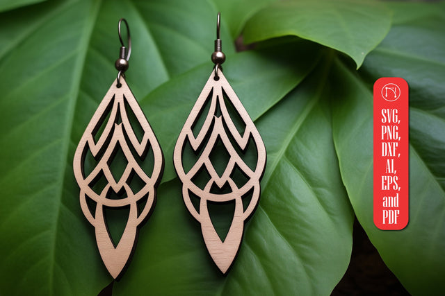 Geometric Wooden Earring Template SVG SVG MD JOYNAL ABDIN 