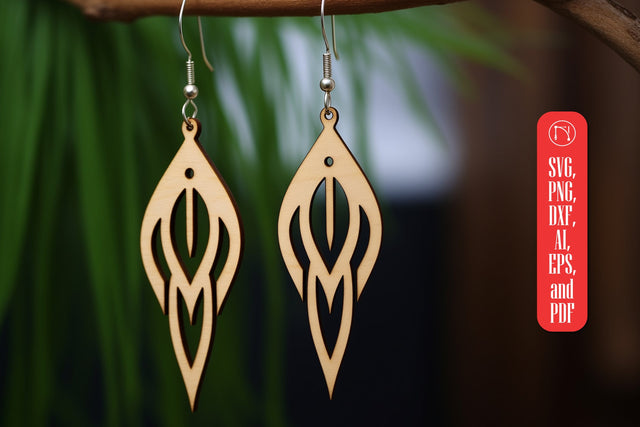 Geometric Wooden Earring Template SVG SVG MD JOYNAL ABDIN 