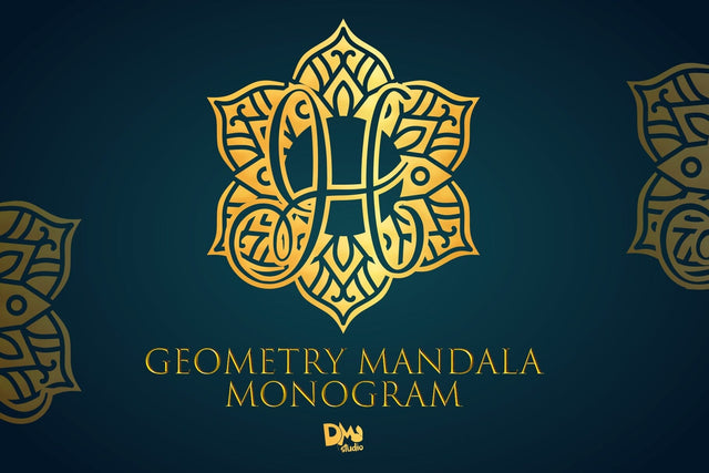 Geometry Mandala Monogram Font Dm Letter Studio 