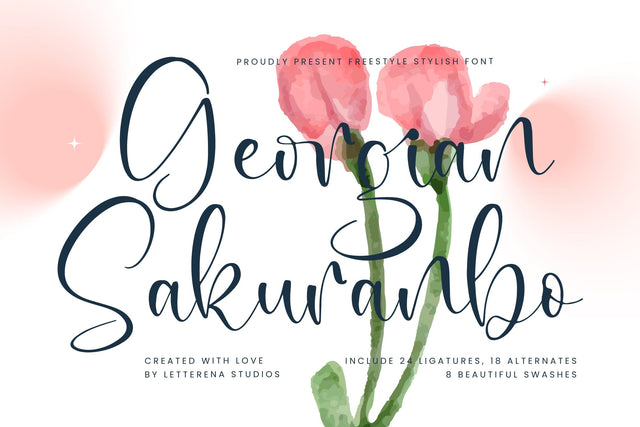 Georgian Sakuranbo - Freestyle Stylish Font Font Letterena Studios 