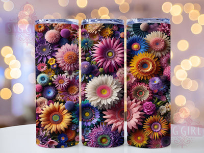 Gerbera Sunflower Floral Tumbler, Sunflower Daisy Wrap, Floral Cup Design, 20oz Flower Sublimation, Botanical Tumbler Wrap, Daisy Sunflower Cup, Skinny Floral Wrap Sublimation SvggirlplusArt 