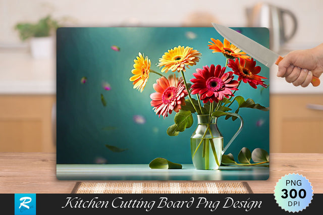 Gerberas Flowers Cutting Board Sublimation Regulrcrative 