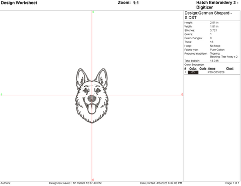 German Shepard Embroidery File Embroidery/Applique DESIGNS Stitched Haus 