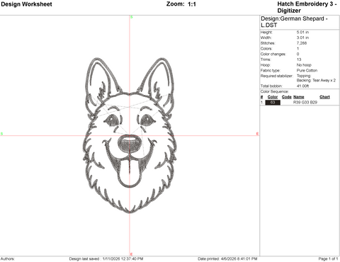 German Shepard Embroidery File Embroidery/Applique DESIGNS Stitched Haus 