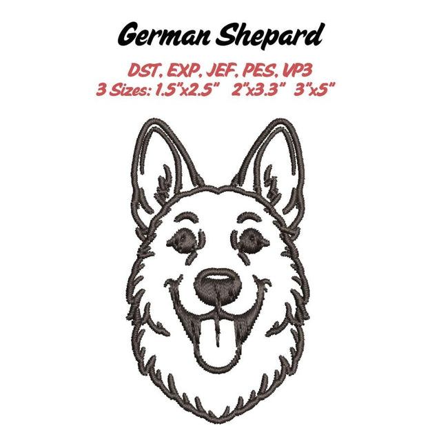 German Shepard Embroidery File Embroidery/Applique DESIGNS Stitched Haus 