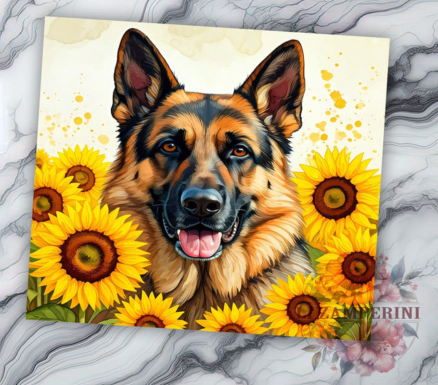 German Shepherd 20oz Tumbler, Dog Lover Gift, 20oz Wrap, Sublimation Tumbler, Pet Owner Tumbler, Canine Design Tumbler, Dog Breed Tumbler Sublimation Li Zamperini 