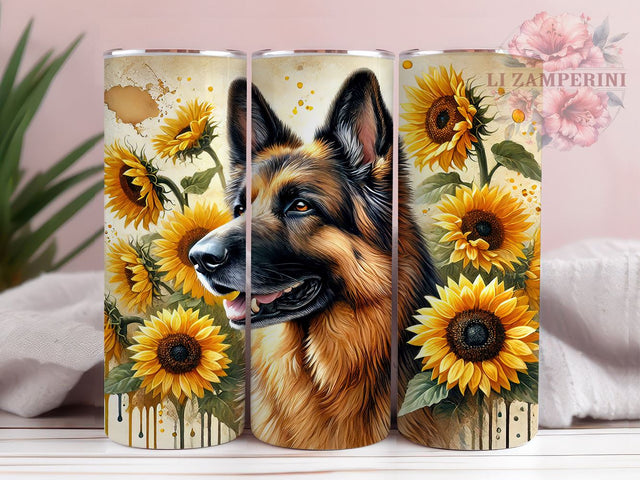 German Shepherd 20oz Tumbler, Dog Lover Gift, 20oz Wrap, Sublimation Tumbler, Pet Owner Tumbler, Canine Design Tumbler, Dog Breed Tumbler Sublimation Li Zamperini 
