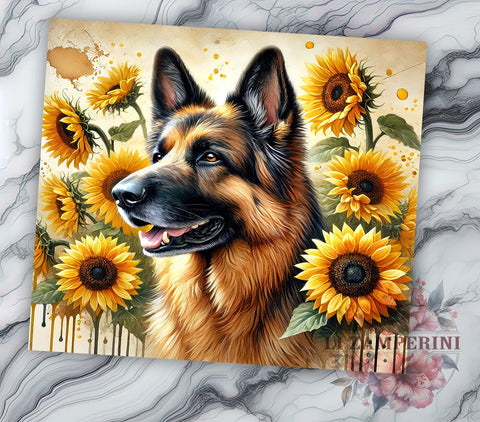 German Shepherd 20oz Tumbler, Dog Lover Gift, 20oz Wrap, Sublimation Tumbler, Pet Owner Tumbler, Canine Design Tumbler, Dog Breed Tumbler Sublimation Li Zamperini 
