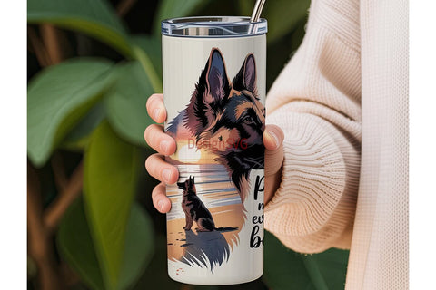 German Shepherd Beach Sunset 20oz Sublimation DesignSVG 