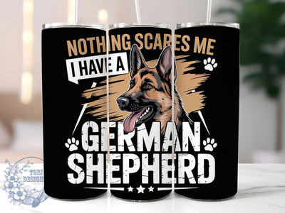 German Shepherd Brave 20oz Tumbler, Dog Lover, Brave With Dog, Tumbler Wrap, Sublimation Design, Pet Protector, 20oz Tumbler Sublimation ToriDesigns 