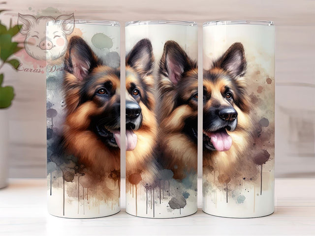 German Shepherd Canine Tumbler Wrap, German Shepherd, Tumbler Wrap, Sublimation Design, Dog Lover, Pet Gift, Animal Print, Canine Art Sublimation Lara' s Designs 