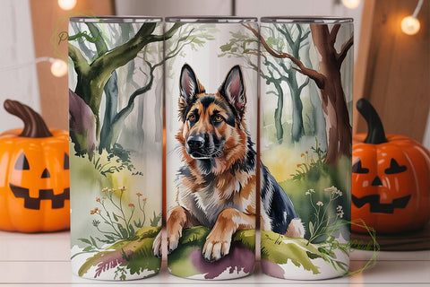 German Shepherd Dog 20oz Tumbler Wrap Sublimation PixelChick 